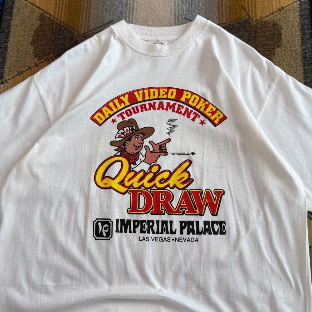 Vintage Imperial Palace Las Vegas Video Poker Quick Draw T-Shirt Mens L White - Picture 3 of 6
